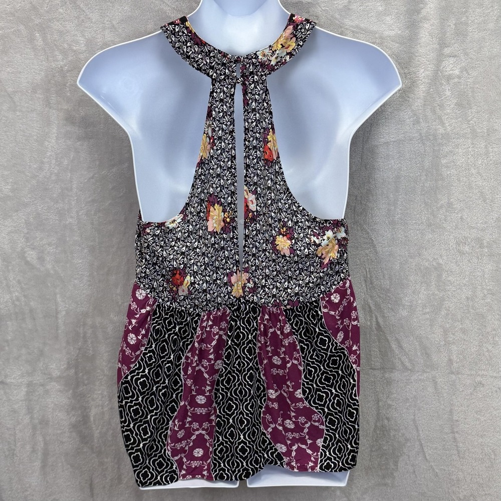 Free People Dream Darlin' Tank Womens L Black Floral Camisole V-Neck Rayon - Picture 3 of 8